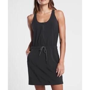 Athleta Expedition Short Dress Black Gorpcore Athleisure Pickleball Golf Sz 14